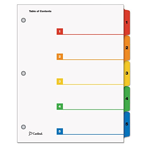 Intercalaires Onestep 5 onglets pour organiser vos cours et recettes à la maison