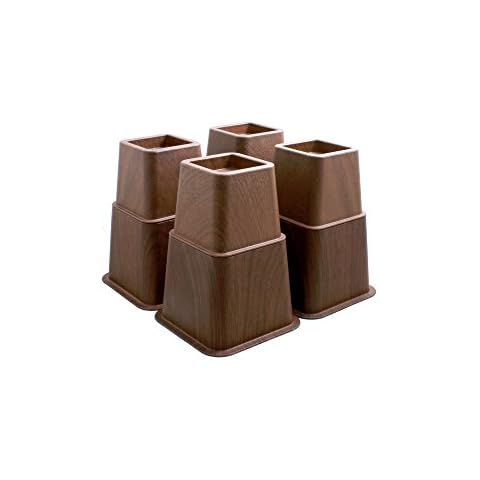 Design61 Bett Erhöhung Holz-look Möbelerhöher Betterhöher Betterhöhung Möbelerhöhung Elefantenfuß Cover