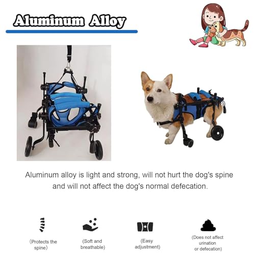 Fauteuil roulant pour chien avec attelle de jambe et support hanches réglable - 6
