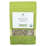 Biokoma Pure and Organic Wormwood Dried Herb 50g (1.76oz) In Resealable Moisture Proof Pouch, USDA Certified Organic - Herbal Tea, No Additives, No Preservatives, No GMO, Kosher