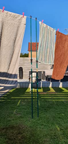 Qollection 2pk of Prop HD Twist Lock Metal Galvanised Garden Washing Line Outdoor Extendable Pole Cloths prop Laundry Support Extending Telescopic strong Airer