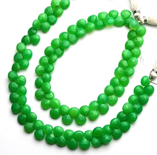 Calcédoine naturelle perles facettées cœur briolette 8.5mm rang 9 pouces