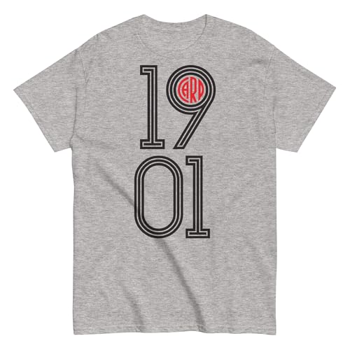 River Plate. Camiseta 100 % Algodón Peinado. Corte Unisex. Argentina. Fútbol. Cuello reforzado no deformable. Sin costuras laterales. CAM1251. (FR/ES, Letras, XXL, Regular, Regular, Gris clara)