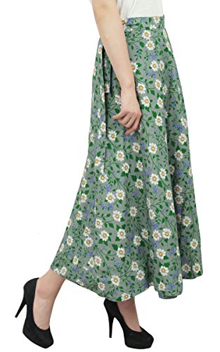 Printed Long Length Skirts for Women’s Double Layer & Reversible Cotton Wrap Skirt3
