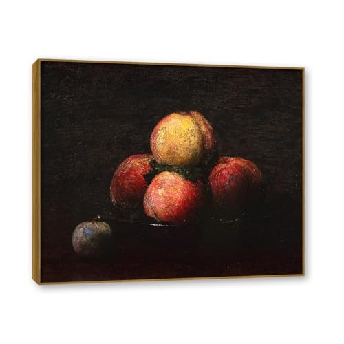 Tableau Henri Fantin-Latour nature morte 13 impression sur toile avec cadre doré 30x36cm