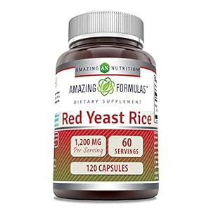 Amazing Formulas Red Yeast Rice 1200mg Per Serving 120 Capsules Supplement (Non-GMO, Gluten Free)