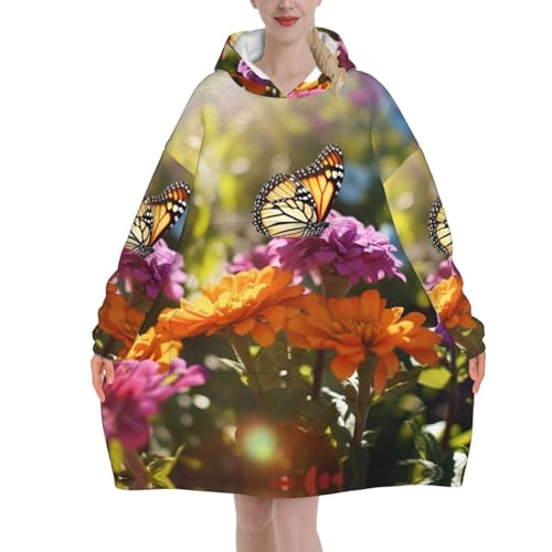 Couverture à capuche EdWal Garden2, le cadeau femme doux et chaud parfait