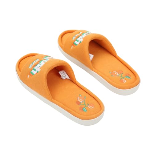Orange Crush Orange Plant Adult Brown Open-Toed Slide Slippers3