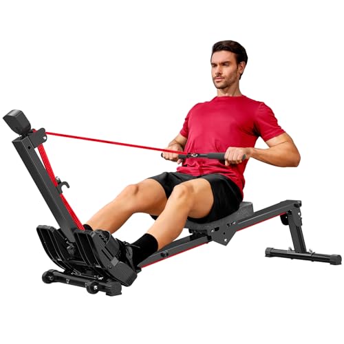 Máquina de Remo para casa, máquina de Remo Plegable, Monitor Profesional, Capacidad de Peso de 120 kg, fácil Montaje, máquina de Remo para Entrenamiento de Todo el Cuerpo