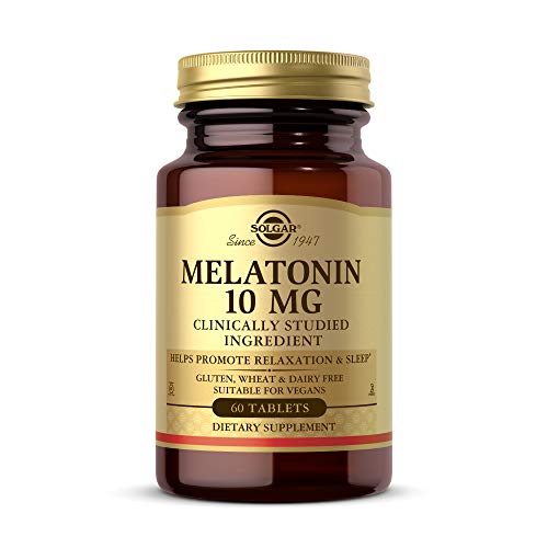 Solgar Melatonin 10mg 60 Tablets - High-Dosage - Helps Promote Relaxation & Sleep - Clinically-Studied Melatonin - Supports Natural Sleep Cycle - Vegan Gluten Free Dairy Free Kosher - 60 Servings
