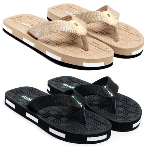 Image of Men's Orthopedic Comfort Flip Flops with Soft Fabric Straps | Cushioned Anti-Skid Footbed Slippers for Men | Lightweight Walking Flip Flops for Home, Outdoor, Indoor Use