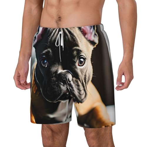 Pantalones cortos de baño cómodos que no rozan con diseño de bulldog 5