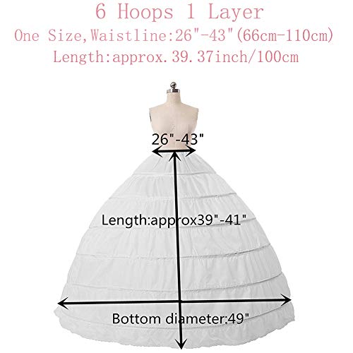 Full A-line 6 Hoop Floor-Length Bridal Dress Gown Slip Petticoat Women Long Ball Gown Crinoline4