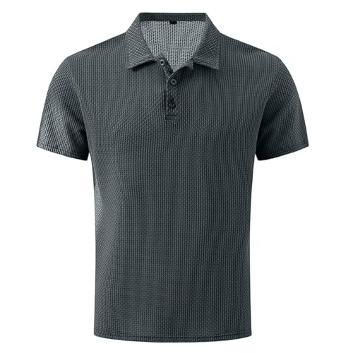 Polo para Hombre De Manga Corta Delgado Talla Grande Fresco Y Transpirable Tshirt Elástico Absorbe La Humedad Camisetas Clásicas De Ajuste Entallado Negocios