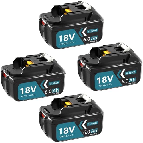 Amoresbat �݊� �}�L�^ 18v �o�b�e���[ BL1860B 6.0Ah��e�� 4�t�� �}�L�^ �o�b�e���[ 18v BL1815N BL1830B BL1860B�ȂǑΉ��\ �d���H��p LED�c�ʕ\�� �S�ی����� ���ϋv�݌v PSE�F�؎擾