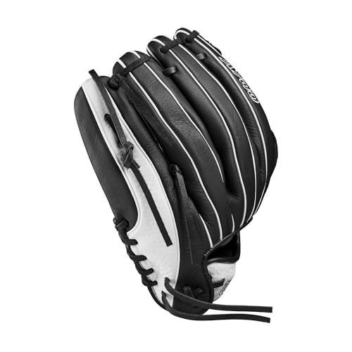 Gants de softball Wilson A700 Fastpitch de 12 pouces en noir et blanc pour adulte