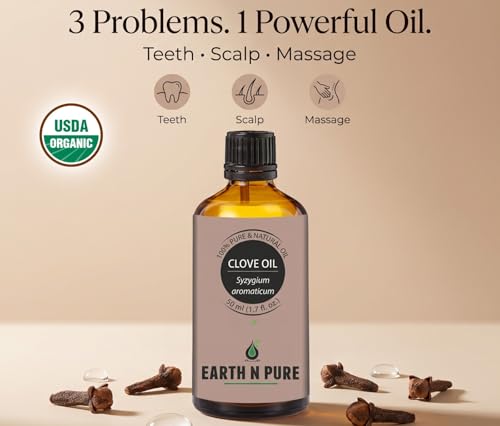 Image of Earth N Pure Clove Bud (Laung) Essential Oil for Teeth, Skin and Aromatherapy | 15 Ml
