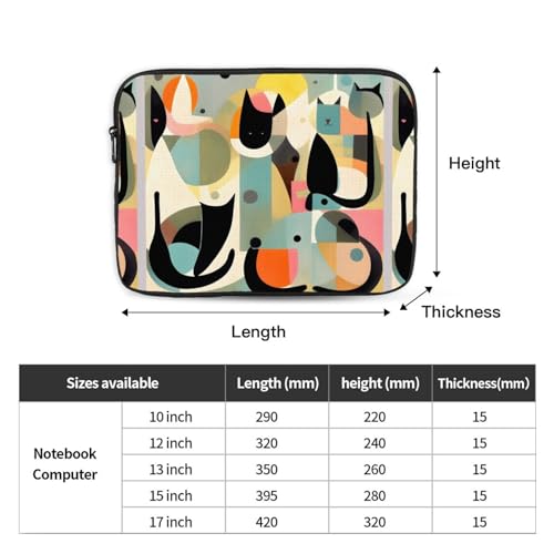 Mid-Century Modern Art Cat Laptop Sleeve Case 13 Inch Suitable for Notebook Computer Tablet Traveling Carrying Simple Case4