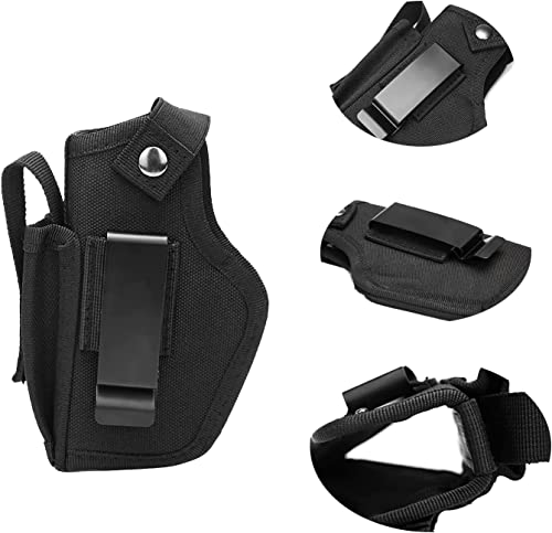 SovZovy Pistolenholster,Holster,Verdeckte Pistolenholster für Männer Frauen,abnehmbare Gürtelholster Training Gun Pouch,Gelten Klein und Großpistolen Rechts und Linkshänder (Mit Mag-Tasche) Schwarz