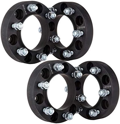 4pc Black Wheel Spacers Adapters 2.5" (1.25 inch Per Side) for 6x5.5 (6x139.7) Hubcentric Vehicle to 6x5.5 Wheel Patterns with M12-1.5 Threads - 4 Runner FJ Cruiser Tacoma Tundra