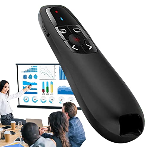 Clicker do Powerpoint - 2.4GHz Wireless PowerPoint Presentation Remote com Red Pointer, Faixa de Con
