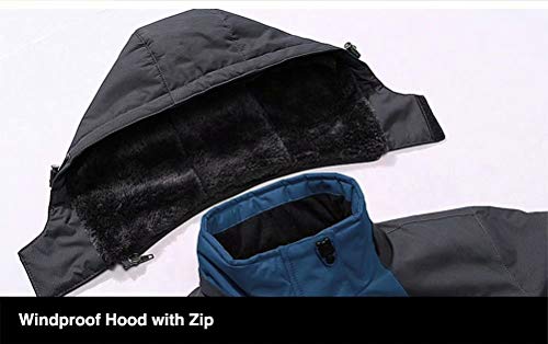 Image of MAGCOMSEN Ski Jacket Men Waterproof Jaket Fleece Snowboard Jacket Soft Shell Jackets Winter Coats for Men Denim Blue