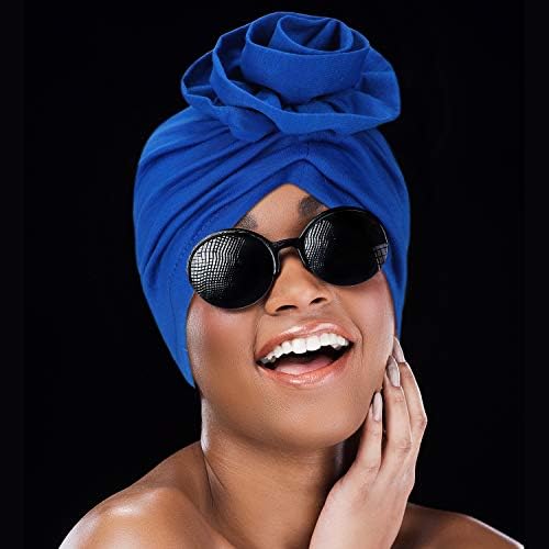 SATINIOR 6 Pieces Women Turban African Pattern Headwrap Colorful Printed Pretied Flower Knot Bonnet Hat for Women - Image 3