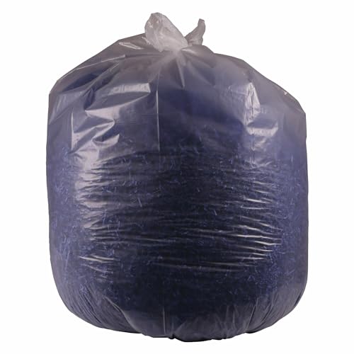 Image of Boardwalk Recycled Low-Density Polyethylene Can Liners, 60 Gallon Garbage Bags, 1.1 mil, 38 inch x 58 inch, Clear, 10 Bags /Roll, 10 Rolls /Carton