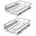 vidaXL 2x Bandejas Almacenaje Alambre Acero Cromado Extraíbles Plateado 400 mm