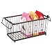 mDesign Household Stackable Metal Wire Storage Organizer Bin Basket with Built-In Handles for Kitchen Cabinets, Pantry, Closets, Bedrooms, Bathrooms - 12.5" Wide - Bronze