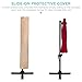 Best Choice Products 10ft 360-Degree LED Cantilever Offset Hanging Market Patio Umbrella w/Easy Tilt - Burgundy