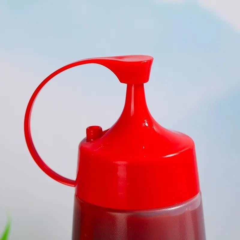 Image of Plastic Squeeze Bottle with Hook Top, Clear Plastic Sauce Bottle, BPA-Free Ketchup Bottle, Condiment Dispenser Mustard Sauce Bottle, Food Liquid Seasoning Container, Reusable Ketchup Bottle (400 ml)
