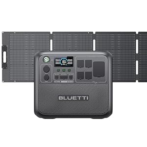 BLUETTI Portable Power Station AC200L with 200W Solar Panel Included, 2048Wh LiFePO4 Battery Backup w/ 4 2400W AC Outlets (3600W Power Lifting), Solar Generator for Camping, Home Use, Emergency