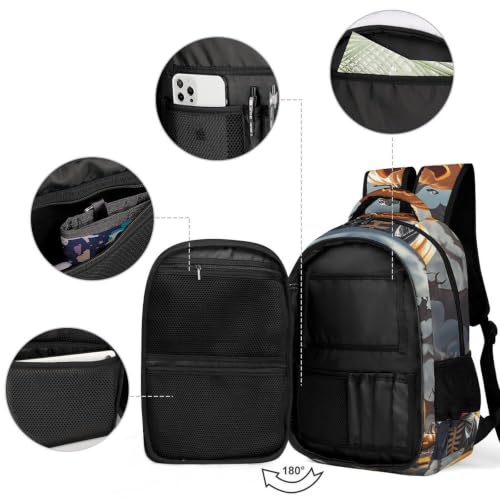 Mochila para portátil de Halloween cómoda para evitar dolores de espalda en trayectos largos 3