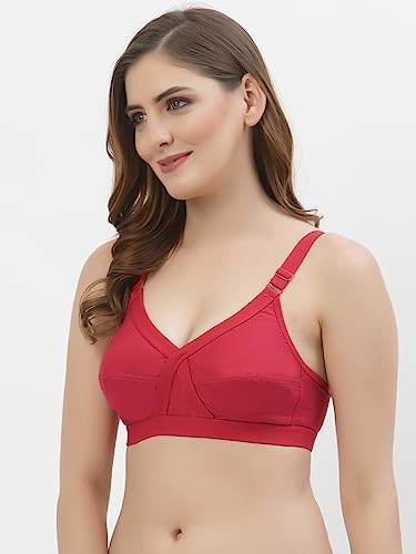 Image of Floret Women's Pure Cotton-Fabric Non Padded & Non-Wired Cut & Sew /Full Coverage Bra