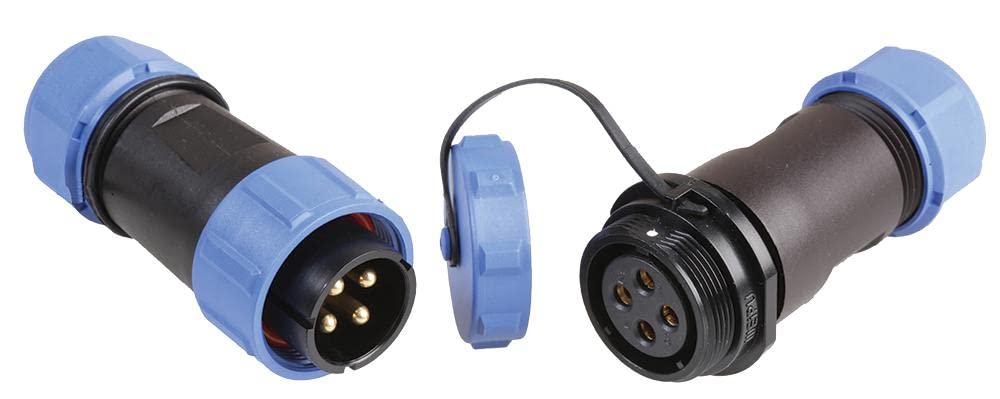 Conector circular roscado de 4 polos para cable de 4.5mm a 7mm y 250V 2