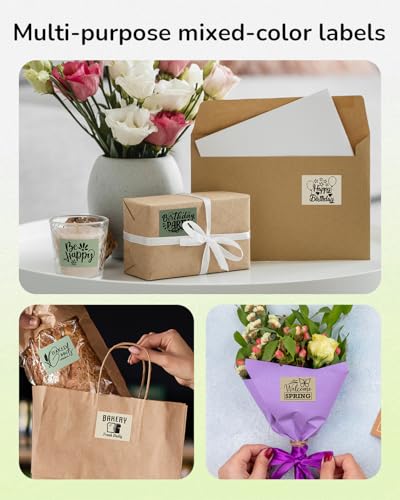Image of Phomemo Labels- Green Gradient 5 Colors Thermal Labels, 1.57 inch x 1.18 inch Self-Adhesive Stickers for M110 /M100 /M220 /M250 Label Printers, 40x30mm Thermal Paper for Candle, Logo, Baking Box, 230pcs /Roll