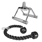A2ZCARE Tricep V Shaped Press Down Bar (Tricep Rope and V Handle with Rotation)