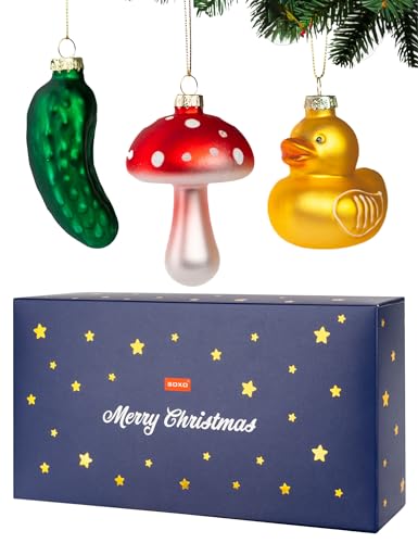 soxo Lustige Weihnachtskugeln Glas Weihnachtsbaum Deko Weihnachten...