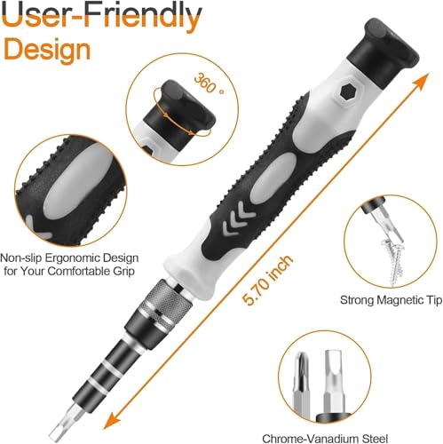 Image of 115-in-1 Precision Screwdriver Set | Professional Magnetic Wrench Bits Repair Tool Kit with Portable Case for Electronics, Mobile, Laptop, PC, Watch, Game Console & DIY Household Repairs