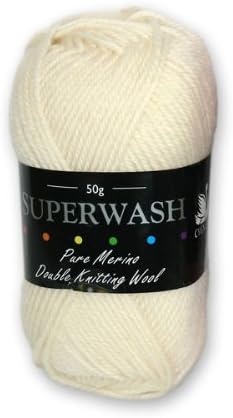 Superwash Double Knitting Pure Wool Cream