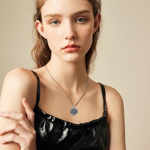 Father’s Day Gifts for Dad Firefighter Necklace 925 Sterling Silver Fire Dept Pendant Fire Department Jewelry for Women Men Christmas Birthday Gift2