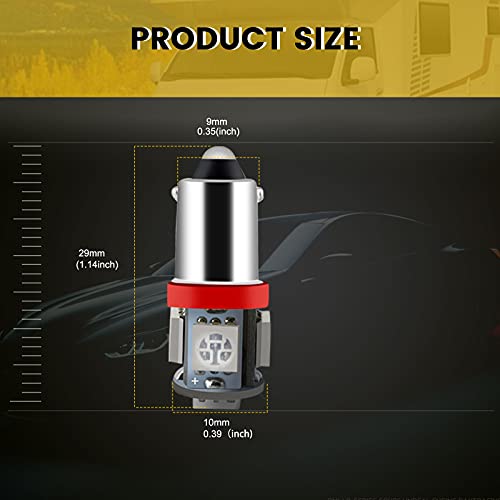 Everbrightt 20-Pack Red Ba9S 5050 5Smd Led Bulbs Car Door Lights Wedge Light 12V #TOP3