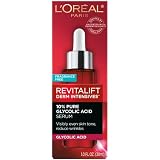 L'Oreal Paris Revitalift 10% Pure Glycolic Acid Face Serum, Visibly Evens Tone & Reduce Wrinkles, Fragrance Free 1.0 fl oz (30ml)