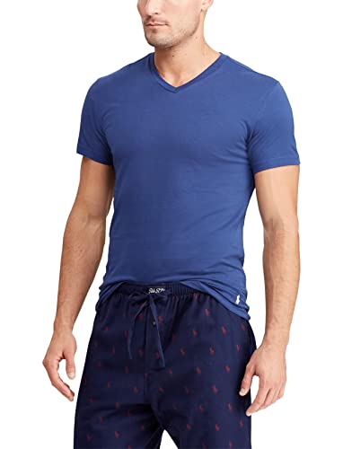 Polo Ralph Lauren Men's Slim Fit Cotton V-Neck Tee, Andover Heather/Cruise Navy, Bali Blue/White, Cruise Navy/White, Medium #TOP1
