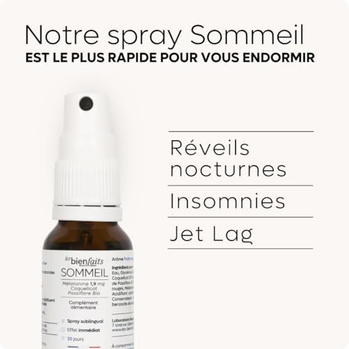 Spray Dormir Rapide Melatonin 1,9mg | Sommeil Rapide | Anti-insomnie & Réveil nocturne | Saveur Fruits Rouges | Passiflo