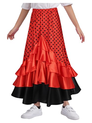 Jupes Flamenco espagnole pour filles inhzoy danse de salon à pois