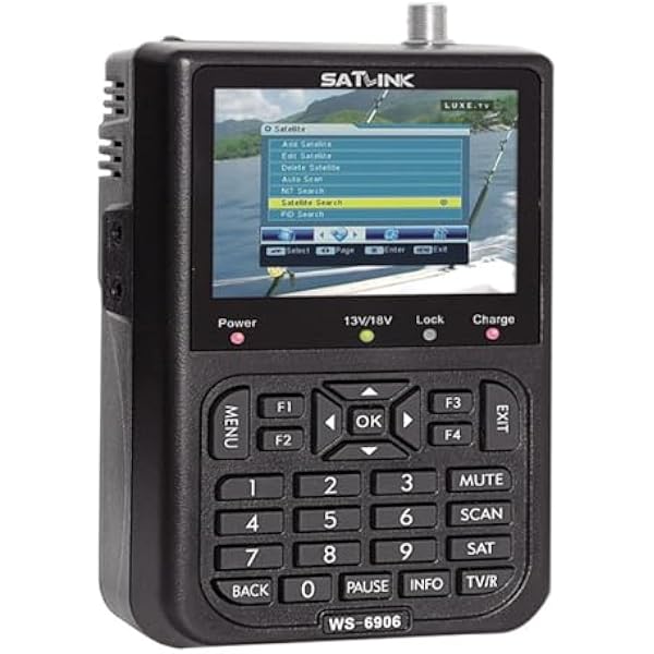 POFET miernik sygnału satelitarnego Sat Finder, urządzenie do pomiaru sygnału satelitarnego, z 3.5-calowym wyświetlaczem LCD, cyfrowy miernik sygnału satelitarnego