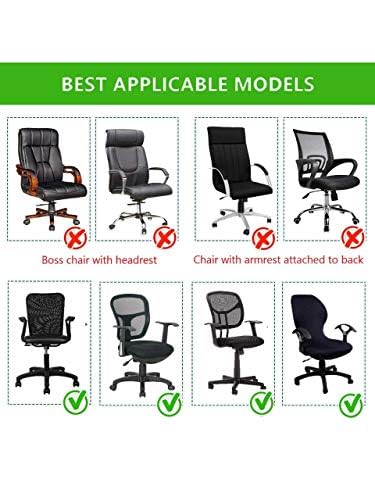 Image of Cortina Office Chair Slip Covers | Stretchable Polyester Elastic Spandex Fabric | Corporate Rotating Chair Cover | Removable Chair Case | Machine Wash | Geometry Print - Orange | Set of 1