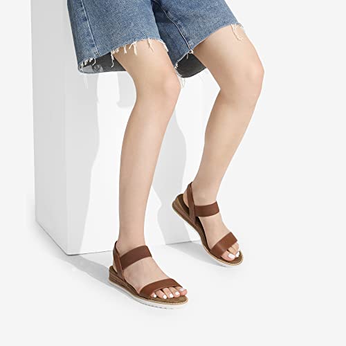 Image of DREAM PAIRS Womens Espadrilles Ankle Strap Sandals | Stretch Elastic Open Toe Comfortable Wedges Flats Spring Dressy Sandals Shoes for Women